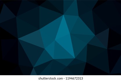 Dark BLUE vector polygon abstract backdrop. A completely new color illustration in a polygonal style. Completely new template for your banner.