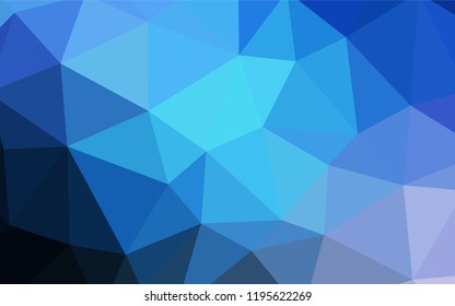 Dark BLUE vector polygon abstract layout. Triangular geometric sample with gradient.  Brand new design for your business.