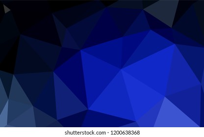 Dark BLUE vector polygon abstract layout. Shining colorful illustration with triangles. Polygonal design for your web site.