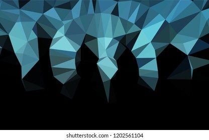 Dark BLUE vector polygon abstract backdrop. Creative geometric illustration in Origami style with gradient. Brand new style for your business design.