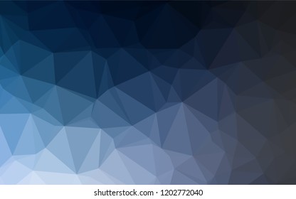 Dark BLUE vector polygon abstract backdrop. Shining illustration, which consist of triangles. A completely new template for your business design.