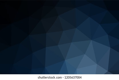 Dark BLUE vector polygon abstract backdrop. Creative geometric illustration in Origami style with gradient. The best triangular design for your business.