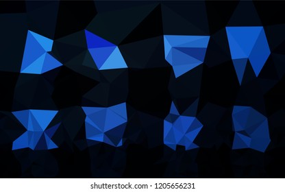 Dark BLUE vector polygon abstract layout. Brand new colored illustration in blurry style with gradient. The textured pattern can be used for background.