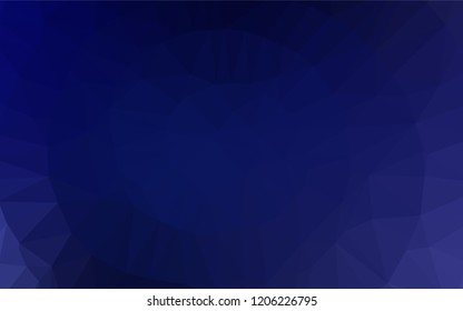 Dark BLUE vector polygon abstract backdrop. Shining illustration, which consist of triangles. The best triangular design for your business.