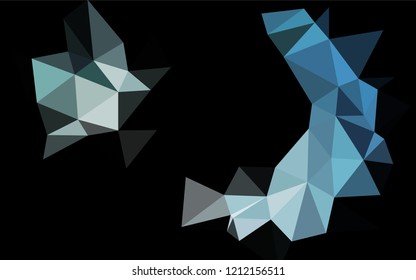 Dark BLUE vector polygon abstract backdrop. Creative illustration in halftone style with gradient. The best triangular design for your business.