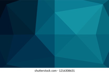 Dark BLUE vector polygon abstract layout. A sample with polygonal shapes. The elegant pattern can be used as part of a brand book.