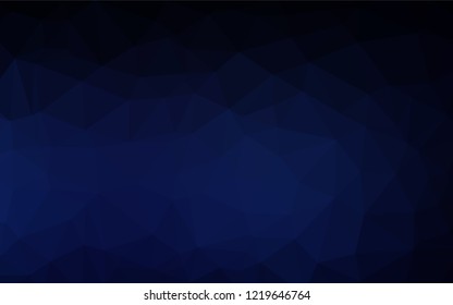 Dark BLUE vector polygon abstract layout. Shining illustration, which consist of triangles. The textured pattern can be used for background.