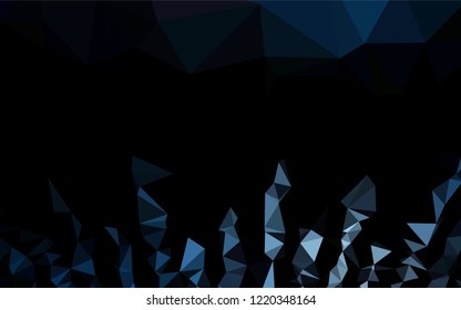 Dark BLUE vector polygon abstract backdrop. Modern geometrical abstract illustration with gradient. A completely new template for your business design.