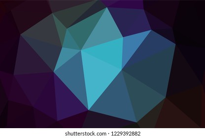 Dark BLUE vector polygon abstract backdrop. Creative illustration in halftone style with triangles. Template for cell phone's backgrounds.