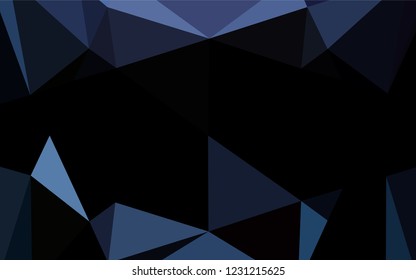Dark BLUE vector polygon abstract backdrop. Shining illustration, which consist of triangles. A new texture for your design.