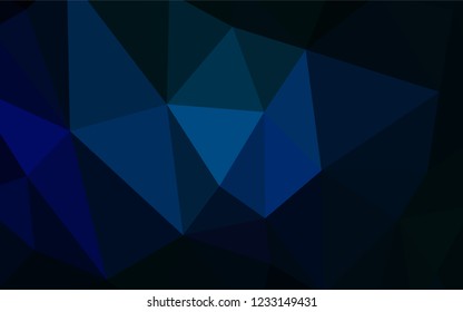 Dark BLUE vector polygon abstract backdrop. Creative geometric illustration in Origami style with gradient. Brand new design for your business.