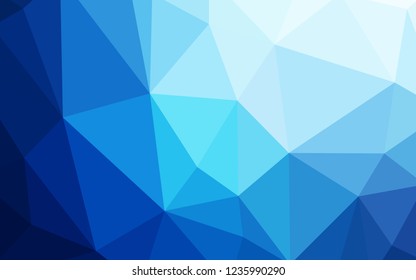 Dark BLUE vector polygon abstract backdrop. Creative geometric illustration in Origami style with gradient. Triangular pattern for your design.