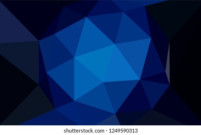 Dark BLUE vector polygon abstract background. Glitter abstract illustration with an elegant triangles. Textured pattern for your backgrounds.