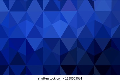 Dark BLUE vector polygon abstract backdrop. A sample with polygonal shapes. A completely new design for your leaflet.