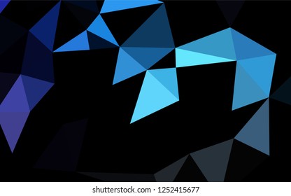 Dark BLUE vector polygon abstract background. Geometric illustration in Origami style with gradient.  Triangular pattern for your business design.
