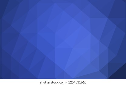 Dark BLUE vector polygon abstract backdrop. Creative illustration in halftone style with gradient. Template for your brand book.