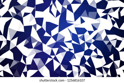 Dark BLUE vector polygon abstract backdrop. Creative illustration in halftone style with triangles. Best triangular design for your business.