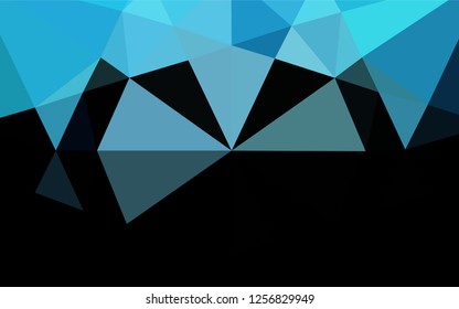 Dark BLUE vector polygon abstract backdrop. Triangular geometric sample with gradient.  The best triangular design for your business.