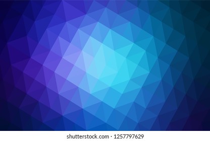 Dark BLUE vector polygon abstract background. Colorful illustration in abstract style with triangles. Completely new template for your banner.