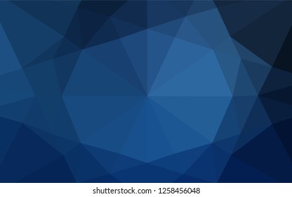 Dark BLUE vector polygon abstract background. A sample with polygonal shapes. The completely new template can be used for your brand book.