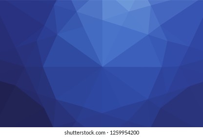 Dark BLUE vector polygon abstract layout. Geometric illustration in Origami style with gradient.  A completely new design for your business.