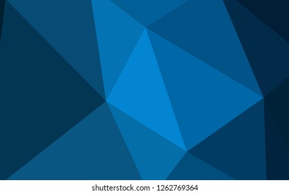Dark BLUE vector polygon abstract layout. Geometric illustration in Origami style with gradient.  Polygonal design for your web site.
