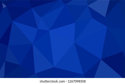 Dark BLUE vector polygon abstract backdrop. Colorful illustration in polygonal style with gradient. Best triangular design for your business.