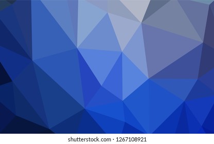 Dark BLUE vector polygon abstract backdrop. Elegant bright polygonal illustration with gradient. A completely new design for your leaflet.