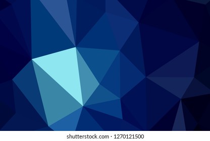 Dark BLUE vector polygon abstract background. Glitter abstract illustration with an elegant triangles. Textured pattern for your backgrounds.