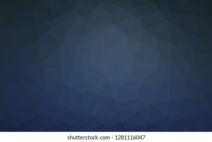 Dark BLUE vector polygon abstract layout. Colorful illustration in Origami style with gradient.  Polygonal design for your web site.