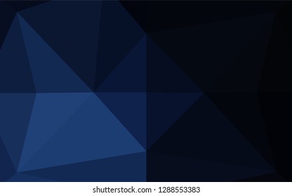 Dark BLUE vector polygon abstract backdrop. Creative illustration in halftone style with gradient. A completely new design for your business.