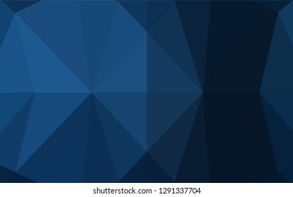 Dark BLUE vector polygon abstract backdrop. Creative geometric illustration in Origami style with gradient. The textured pattern can be used for background.