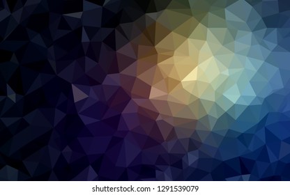 Dark BLUE vector polygon abstract background. A completely new color illustration in a polygonal style. Triangular pattern for your design.