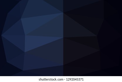 Dark BLUE vector polygon abstract backdrop. A sample with polygonal shapes. New texture for your design.