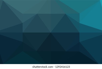 Dark BLUE vector polygon abstract background. Glitter abstract illustration with an elegant design. The best triangular design for your business.