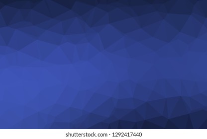 Dark BLUE vector polygon abstract layout. Geometric illustration in Origami style with gradient. Textured pattern for background.