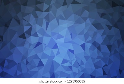 Dark BLUE vector polygon abstract backdrop. Creative geometric illustration in Origami style with gradient. Triangular pattern for your design.