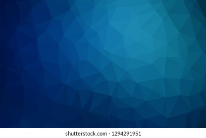 Dark BLUE vector polygon abstract background. Shining illustration, which consist of triangles. Elegant pattern for a brand book.