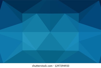 Dark BLUE vector polygon abstract backdrop. Geometric illustration in Origami style with gradient.  The polygonal design can be used for your web site.