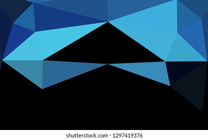 Dark BLUE vector polygon abstract layout. Brand new colorful illustration in with gradient. Template for a cell phone background.