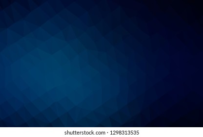Dark BLUE vector polygon abstract backdrop. Colorful illustration in Origami style with gradient.  Completely new design for your business.