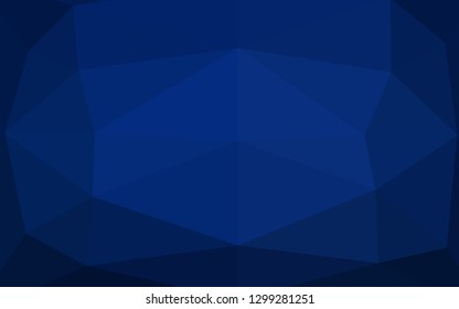 Dark BLUE vector polygon abstract background. Triangular geometric sample with gradient.  Completely new design for your business.