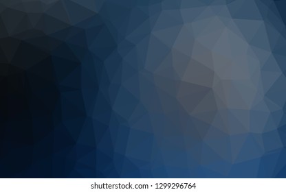 Dark BLUE vector polygon abstract layout. Geometric illustration in Origami style with gradient. Template for your brand book.