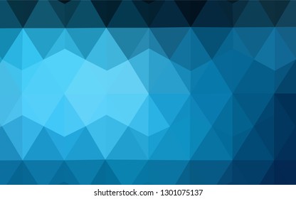 Dark BLUE vector polygon abstract backdrop. Elegant bright polygonal illustration with gradient. Pattern for a brand book's backdrop.