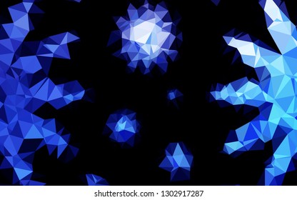 Dark BLUE vector polygon abstract layout. Glitter abstract illustration with an elegant design. New texture for your design.
