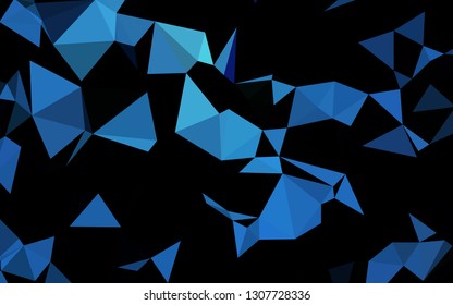 Dark BLUE vector polygon abstract layout. Shining colored illustration in a Brand new style. Polygonal design for your web site.