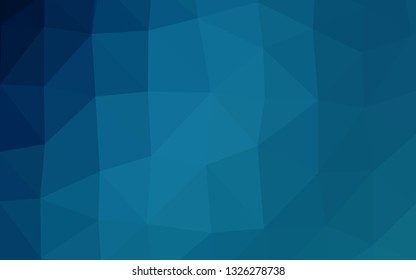 Dark BLUE vector polygon abstract backdrop. Geometric illustration in Origami style with gradient. Template for your brand book.