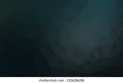 Dark BLUE vector polygon abstract layout. Creative illustration in halftone style with gradient. Template for your brand book.