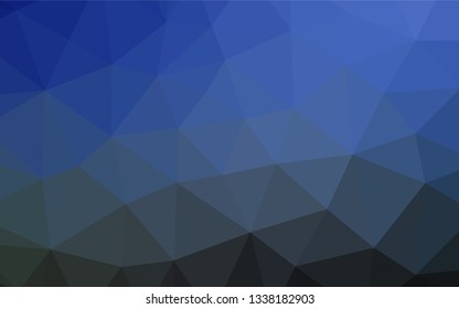 Dark BLUE vector polygon abstract backdrop. Geometric illustration in Origami style with gradient.  The completely new template can be used for your brand book.