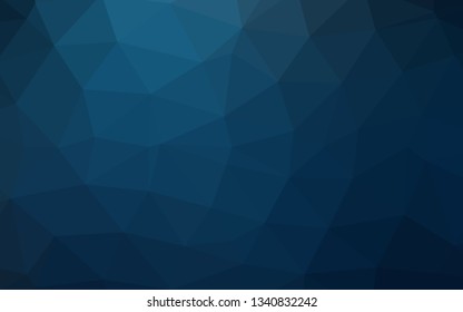 Dark BLUE vector polygon abstract backdrop. Colorful illustration in Origami style with gradient.  Brand new design for your business.